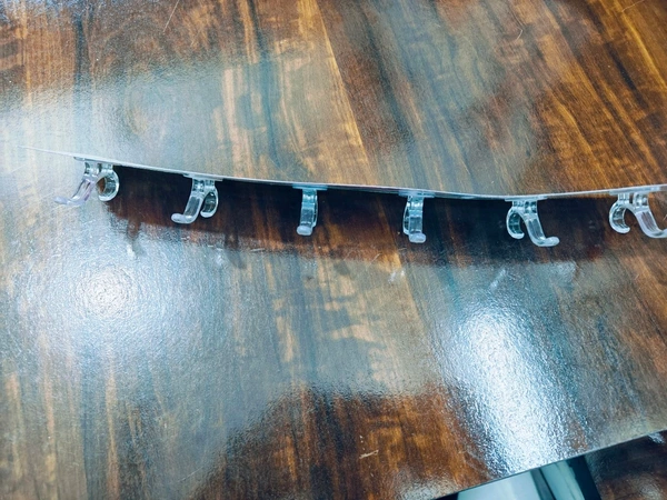 2IN1 HOOK STICKER(6) Transparent Reusable Waterproof, Stick-on Hook for Wall Hangers Door Hanger (1889)