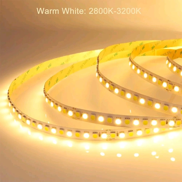 5M WW STRIP LED 240L, 5 Meter LED Strip Light with Driver | 240L 25W Warm White LED Strip for False Ceiling, Kitchen & Home Décor (600 LEDs)(2507)