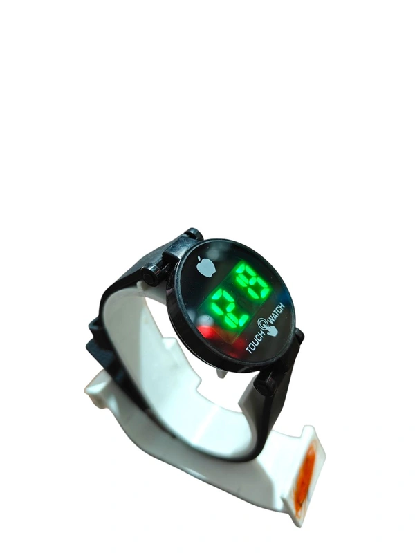 LED WATCH TOUCH ROUND,LED Touch Screen Round Watch for Kids – Stylish Digital Timepiece with Silicone Strap(323)