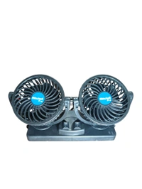 DUAL CAR FAN, Mitchell 12V DC Double Head Car Dashboard Fan – 360° Rotatable Dual Cooling Fan, High-Speed Portable Electric Car Fan with ABS Body(2982)