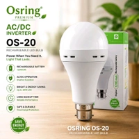 OSRING INVERTER BULB, Osring OS-20 Rechargeable LED Bulb with Inverter AC/DC Emergency Light | 1200mAh Battery Backup | Energy Saving LED Bulb for Home, Office & Power Cut Use(3051)