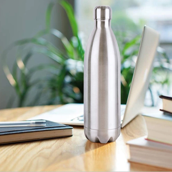500ML HOT/COLD BOTTLE, Hot & Cold Stainless Steel Thermos Bottle  500ml  Swift Vacuum Insulated Double Wall Flask (Silver)(24421)