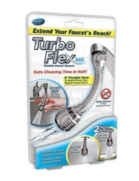 TURBO FLEX, Turbo Flex 6-Inch Flexible Faucet Sprayer (Silver) – 360° Rotatable Tap Extension Nozzle for Kitchen & Bathroom Sink(2939)