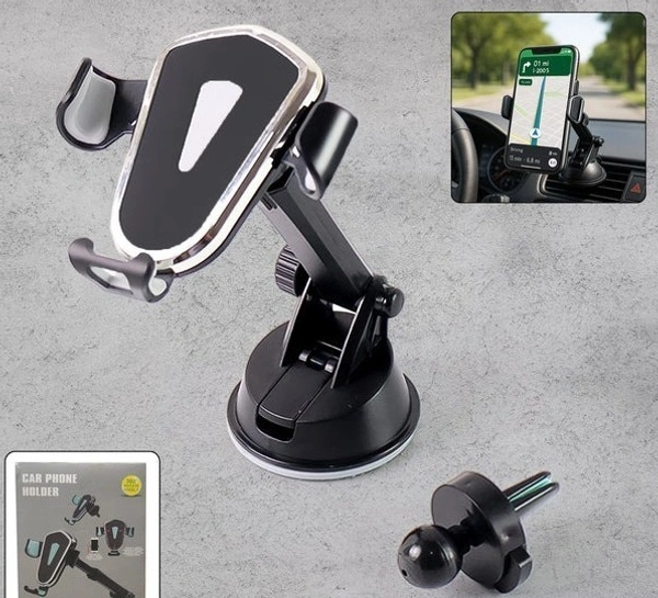 UNI. CAR MOBILE HOLDER, Universal Car Mobile Holder with Adjustable Arm | 360° Rotation Phone Mount for Dashboard & Windshield(2421)