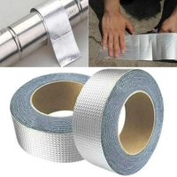 WATERPROOF TAP 2 INCH, Leakage Repair Waterproof Tape for Pipe Leakage Roof Water Leakage Solution Aluminium Foil Tape Waterproof Adhesive Tape Sealing Butyl Rubber Tape for Leakage (5CM*5M)(841)-S1267