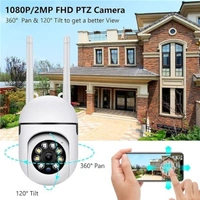 WIFI CAMERA, Full HD 1080p Wi-Fi Wireless IP CCTV Security Camera – 360° PTZ, Night Vision, Light Vision, Remote Monitoring with V380 Pro App Indoor Mini Dome Camera(295)