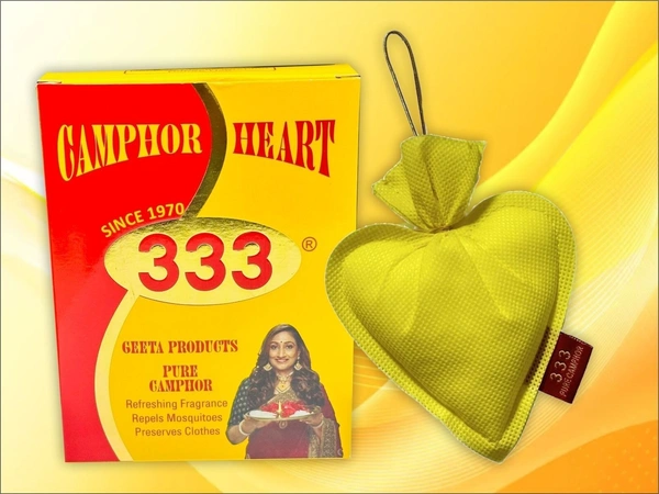 CAMPHOR HEART, Champor Heart – Long-Lasting Camphor Freshener for Car & Home(2150) - Yellow