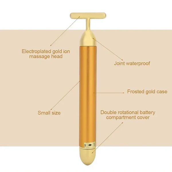 GOLDEN FACE MASSAGER, Vibrating Face Massage Beauty Bar  Rejuvenate Your  Skin Effortlessly (2093)