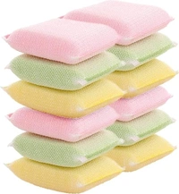 3PCS FOAM SCRUB PAD 30M, Multi Colour Foam Pad Kitchen Sponge Scrubber 30MM Thickness for Dish/Utensils/Tiles Cleaning Heavy Quality (Pack of 3)