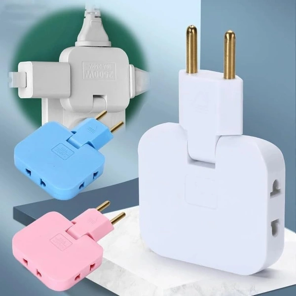 ADJUS. SOCKET CONVETER - "3 in 1 Adaptor 180 Degree Rotation Wall Plug Adjustable for Mobile Phone Charging Converter Socket Extension Plug" (2006)