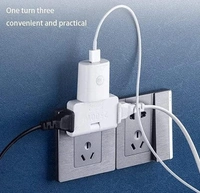 ADJUS. SOCKET CONVETER - "3 in 1 Adaptor 180 Degree Rotation Wall Plug Adjustable for Mobile Phone Charging Converter Socket Extension Plug" (2006)