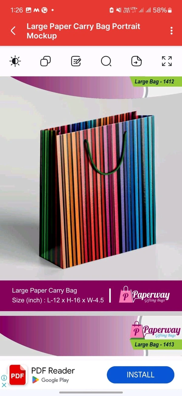 large paper carry bag - 12 pcs pack and above