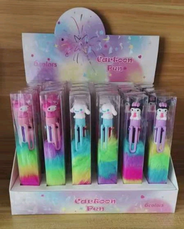 Kuromi fur pen 6in1 - 24 pcs box and above