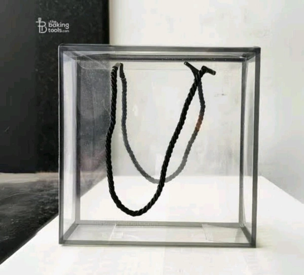 Gift bag PVC transparent Golden, black, white border 8x8 inches
- 25 pcs minimum