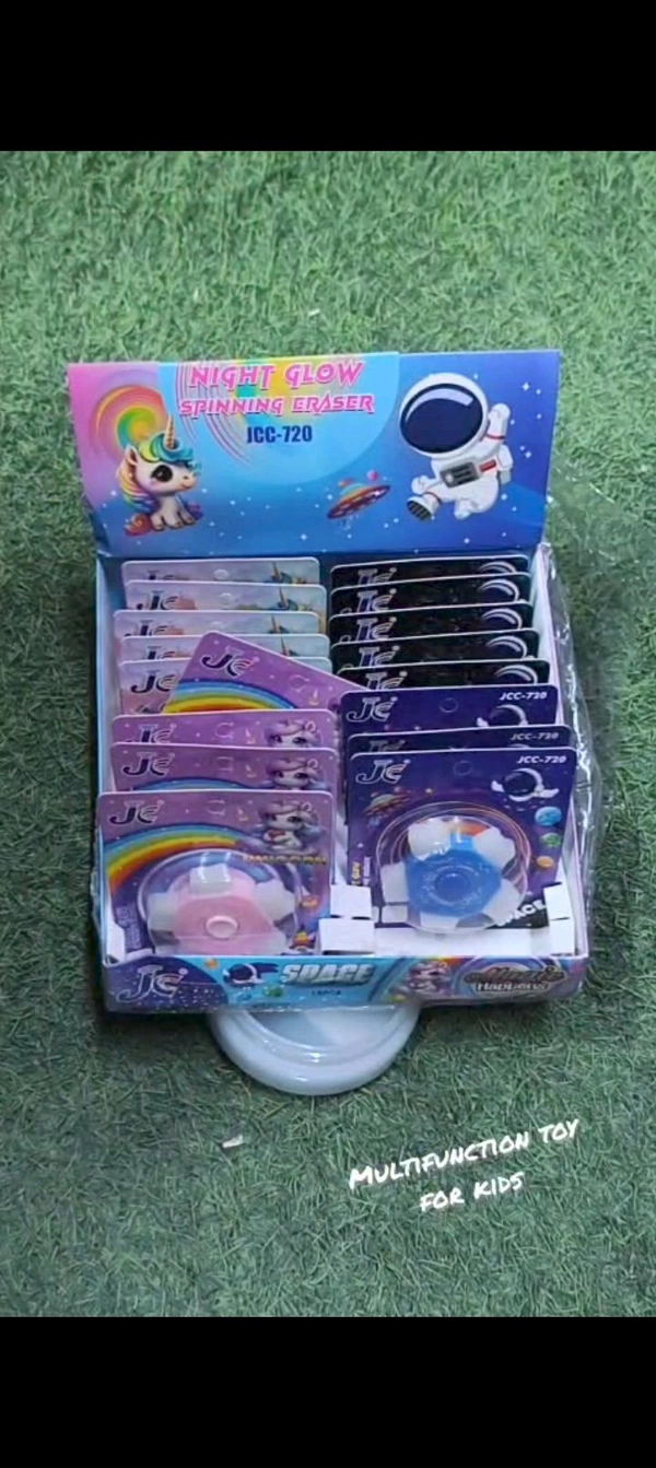 Night glow spinning eraser (18pc box)