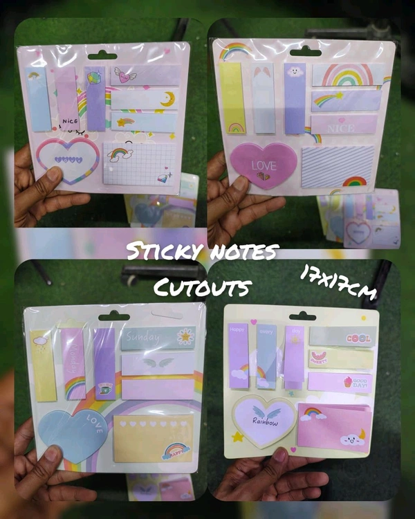 Sticky notes cutouts 17x17cm (12 pc packing) - 12 pcs below