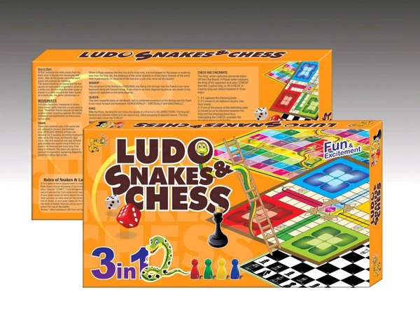 LUDO SNAKES CHESS 3IN1 - 6 pcs and above
