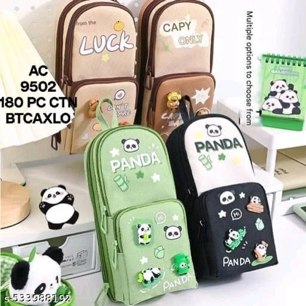3 zip pouch Panda & capybara - below 12 pcs