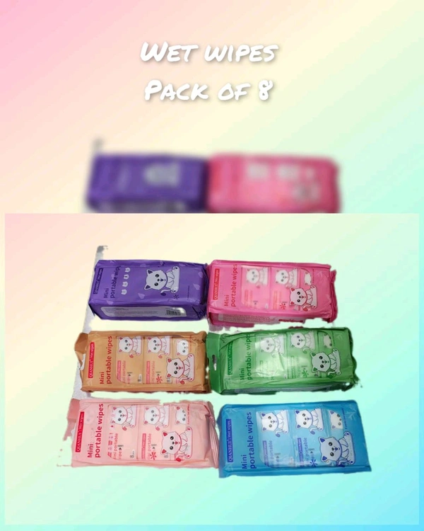 Wet wipes Pack of 8 pouch - below 12 pcs