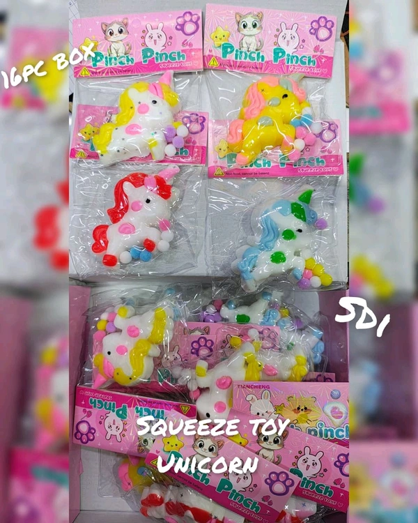 Squeeze toy unicorn (16pc box)