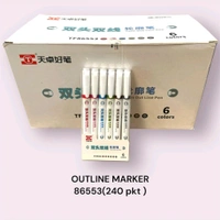 Dual sided outline pen (6 pen + 12 colours)