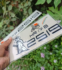Shree Ram Ji Number Plate ( 3d Radium Shine ) - Bike, Back