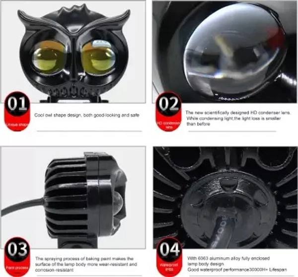 OWL Shape HJG Fog Yellow-White light - HJG ( Metal ) Original