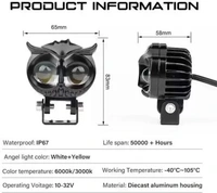 OWL Shape HJG Fog Yellow-White light - HJG ( Metal ) Original
