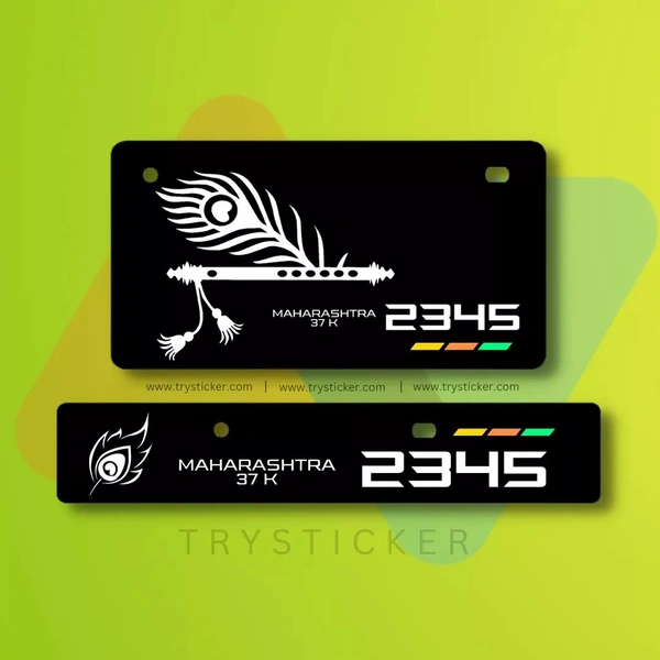 Premium Krishna Ji Number Plate ( Jai Shree Krishna ) - Bike, Only Back Side