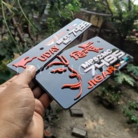 Premium Full 3d Hanuman Ji Number Plate with Name ( Jai Shree Ram ) - Car, Front Side + Back Side