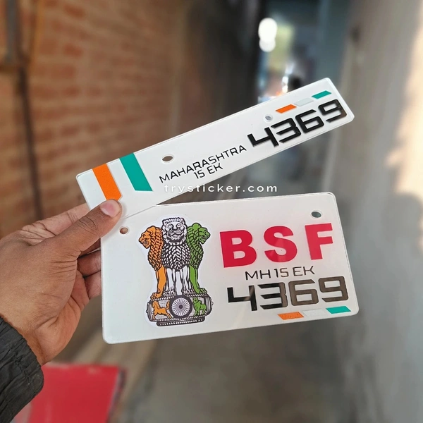 BSF Number Plate - Bike, Front Side + Back Side
