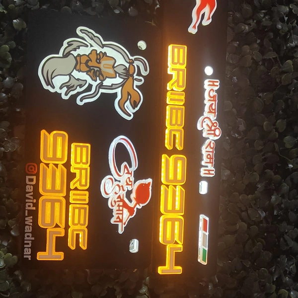 Trysticker Hanuman Lighting 3D Number Plate