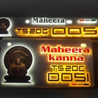 Trysticker Hanuman Lighting 3D Number Plate