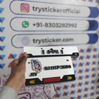 Trysticker Krishna Lighting 3D Number Plate