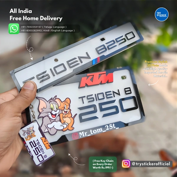 Trysticker KTM Tom & Jerry 3D Number Plate