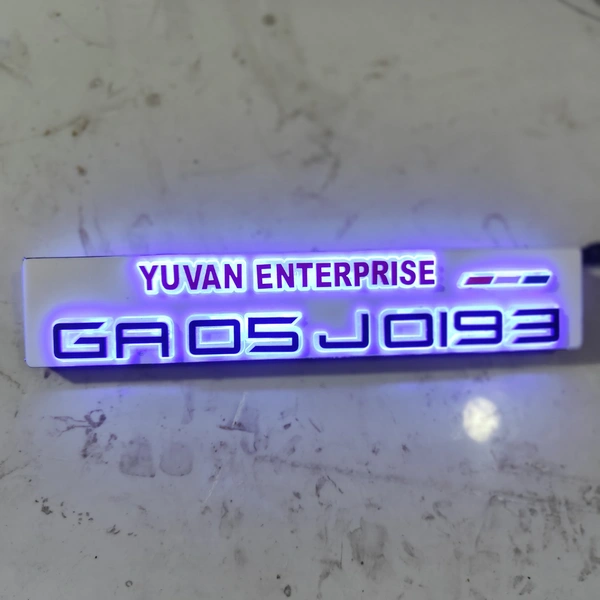 Trysticker LED Lighting 3D Number Plate