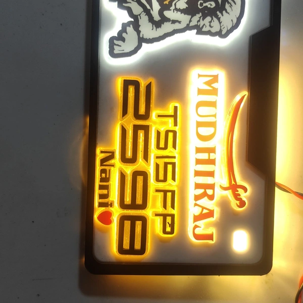 Trysticker Mudhiraj Lighting 3D Number Plate
