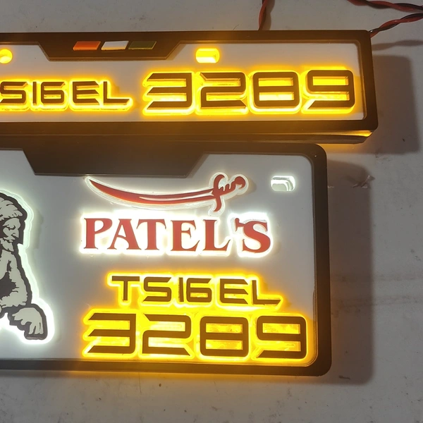 Trysticker Patel's Lighting 3D Number Plate