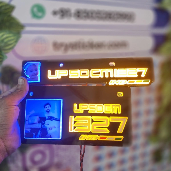 Trysticker Photo LED Lighting 3D Number Plate