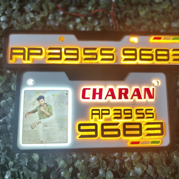 Trysticker Photo Lighting 3D Number Plate
