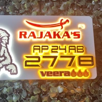 Trysticker Rajaka's Lighting 3D Number Plate