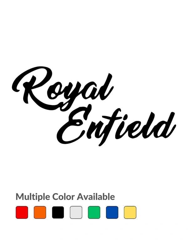 Royal Enfield Logo Name Creative Vinyl Radium Sticker / Bullet - 8cm X 8cm, Red
