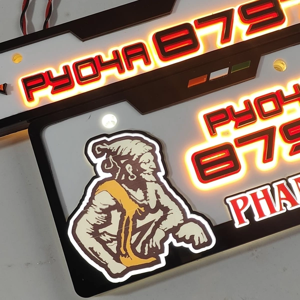 Trysticker Shivaji Lighting 3D Number Plate