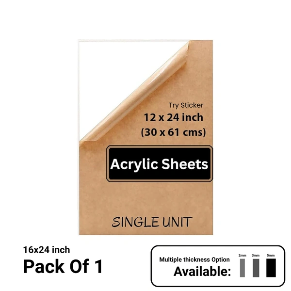 Trysticker Transparent Acrylic Plexiglass Sheet DIY Projects 12x24 inch - 3mm