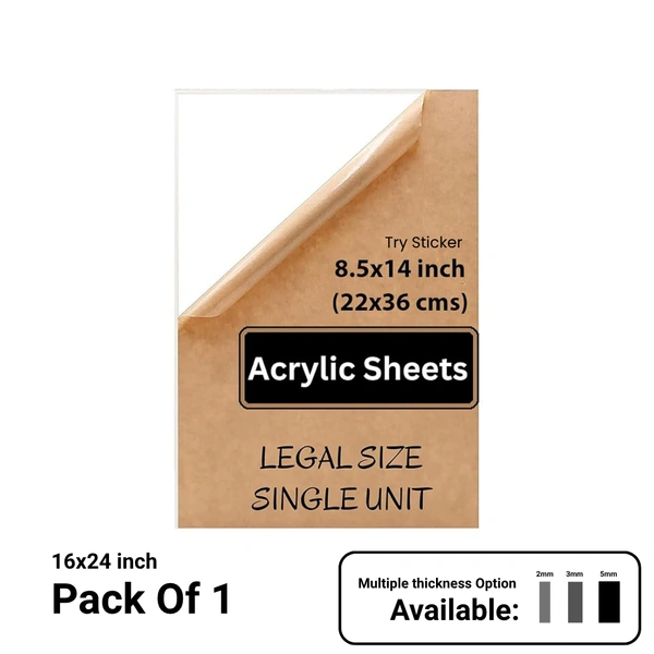 Trysticker Transparent Acrylic Sheets Plexiglass Sheets for DIY Art & Craft 8.5x14 inch - 5mm
