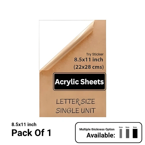 Trysticker Transparent Acrylic Sheets Plexiglass Sheets for DIY Art & Craft 8.5 x 11 inch - 5mm