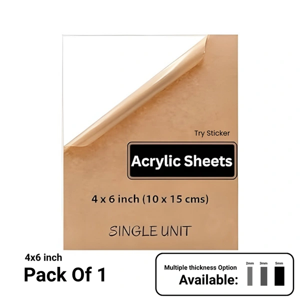 Trysticker Transparent Acrylic Sheets Plexiglass Sheets for DIY Art & Craft 4x6 inch - 3mm