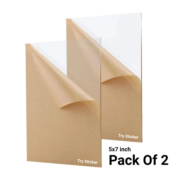 Trysticker Transparent Acrylic Sheets Plexiglass Sheets Pack of 2 for DIY Art & Craft 5 x 7 inch - 3mm