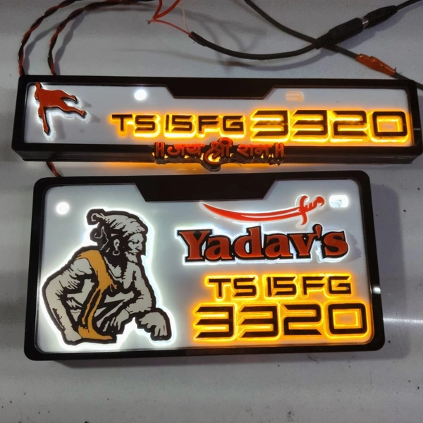 Trysticker Yadav's Lighting 3D Number Plate