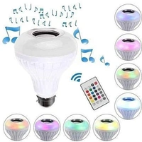 Led Bulb with Bluetooth Speaker Music Light Bulb B22 LED White + RGB Light Ball Bulb Colorful Lamp with Remote Control